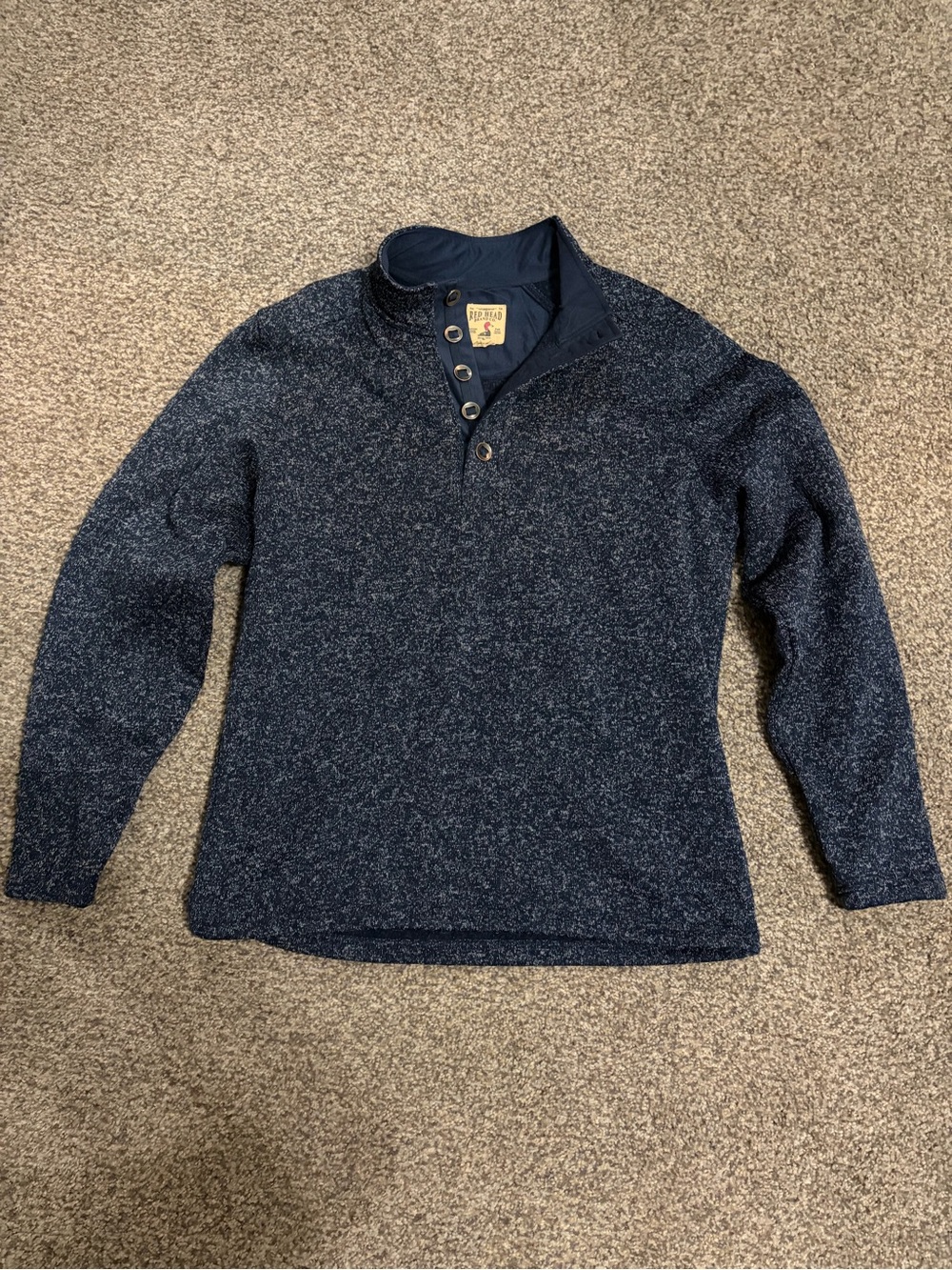 Men's RedHead Navy Button-Neck Pullover
